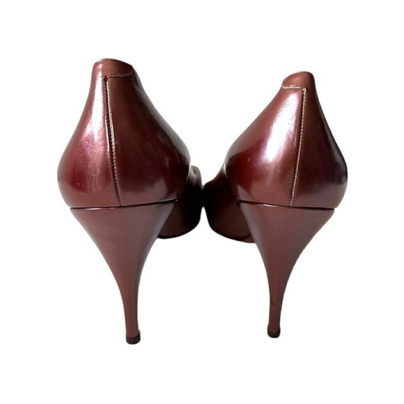 Vintage Pointed Toe  Pumps in Pearlized leather, Rust, Size 39EU - Picture 7 of 16